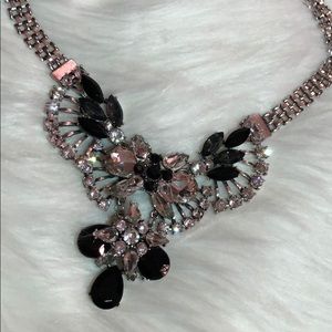 Black and silver statement necklace